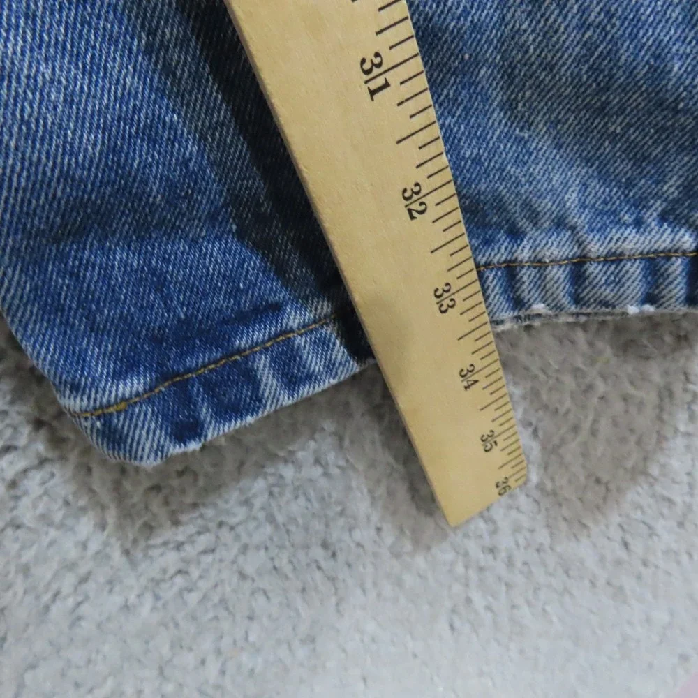 Vintage Polo Ralph Lauren USA Flag Relaxed Jeans 32x34 Light Wash 90s Y2K - Picture 10 of 12